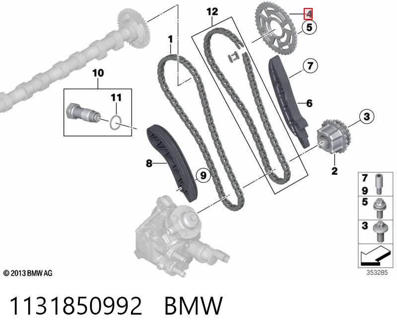 1131850992 BMW Engranaje árbol de levas