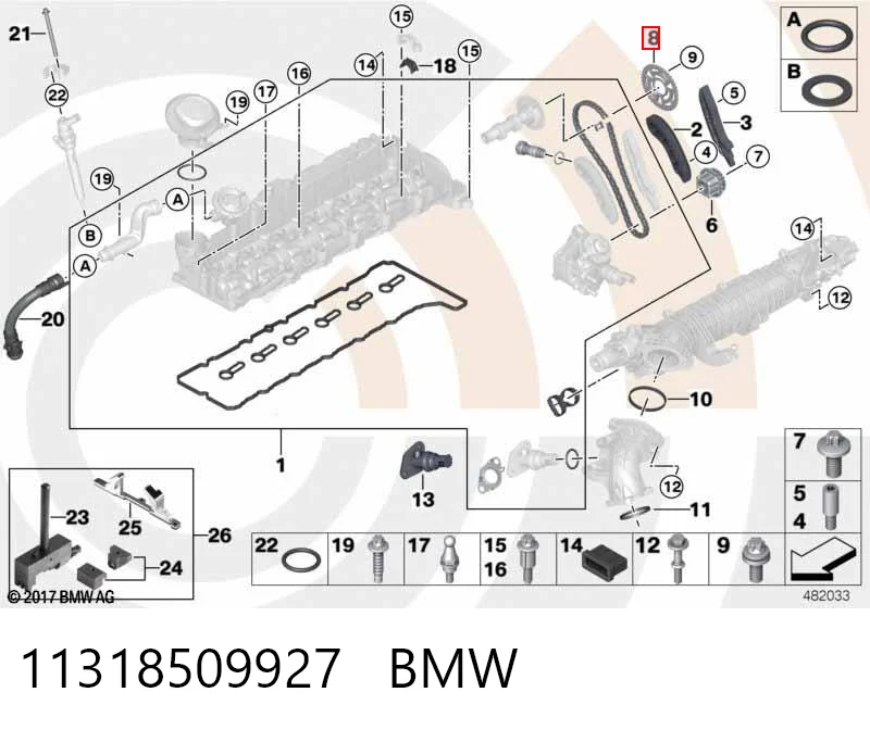 11318509927 BMW Engranaje árbol de levas