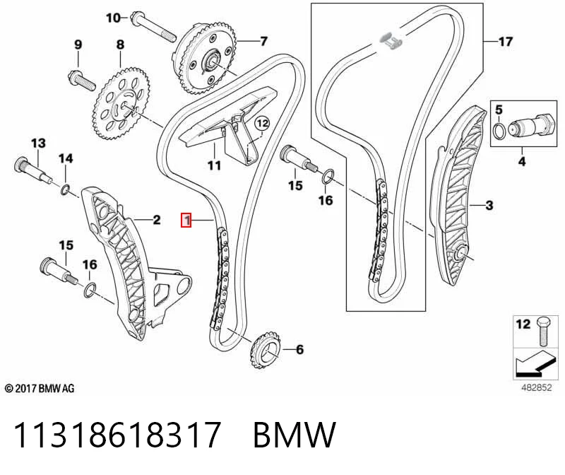 11318618317 BMW Cadena de motor