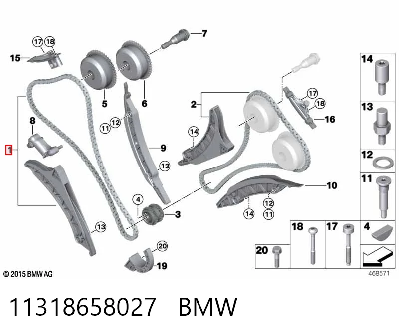 11318658027 BMW Juego de cadena de distribución