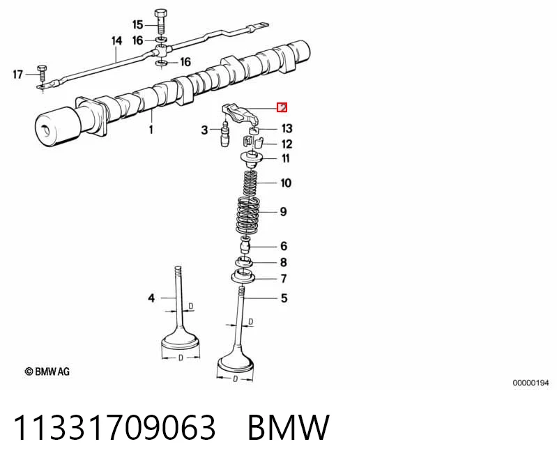 11331709063 BMW Balancín, distribución del motor