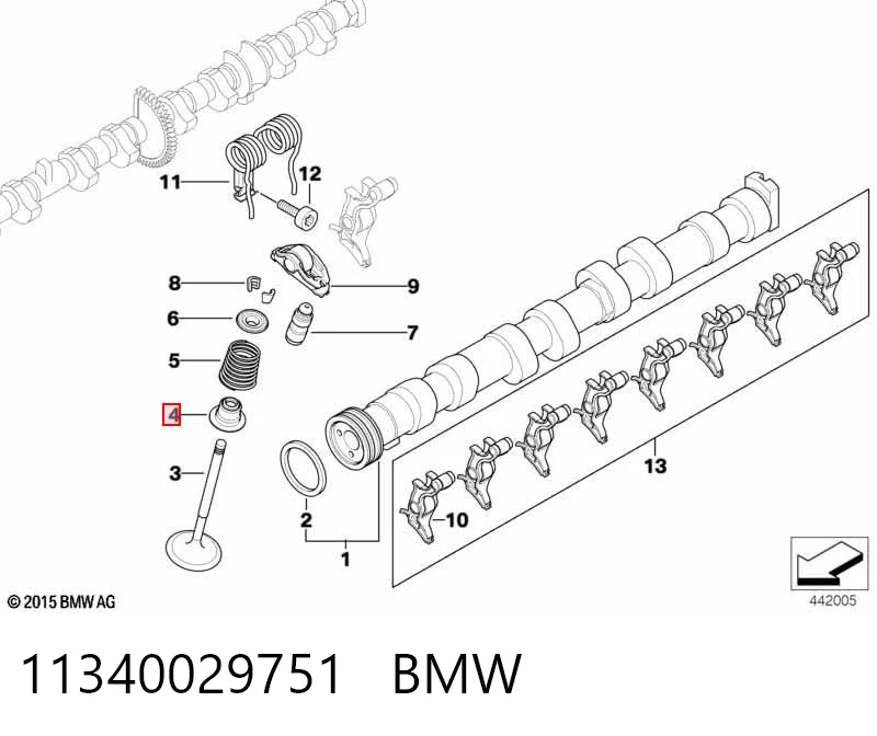 11340029751 BMW Juego de retenes de válvula de admisión y escape