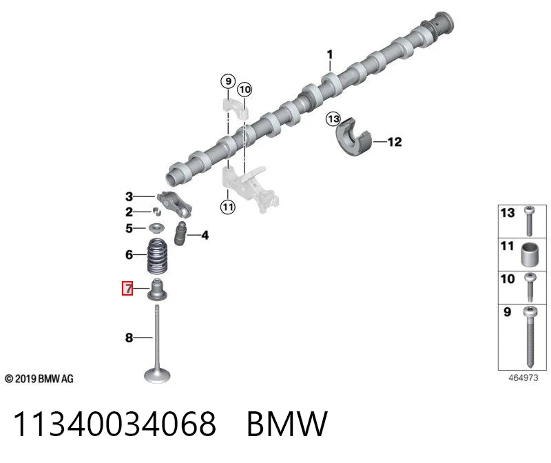 11340034068 BMW Juego de retenes de válvula de admisión