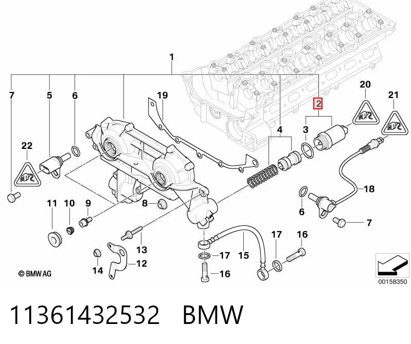 11361432532 BMW Válvula control, ajuste de levas