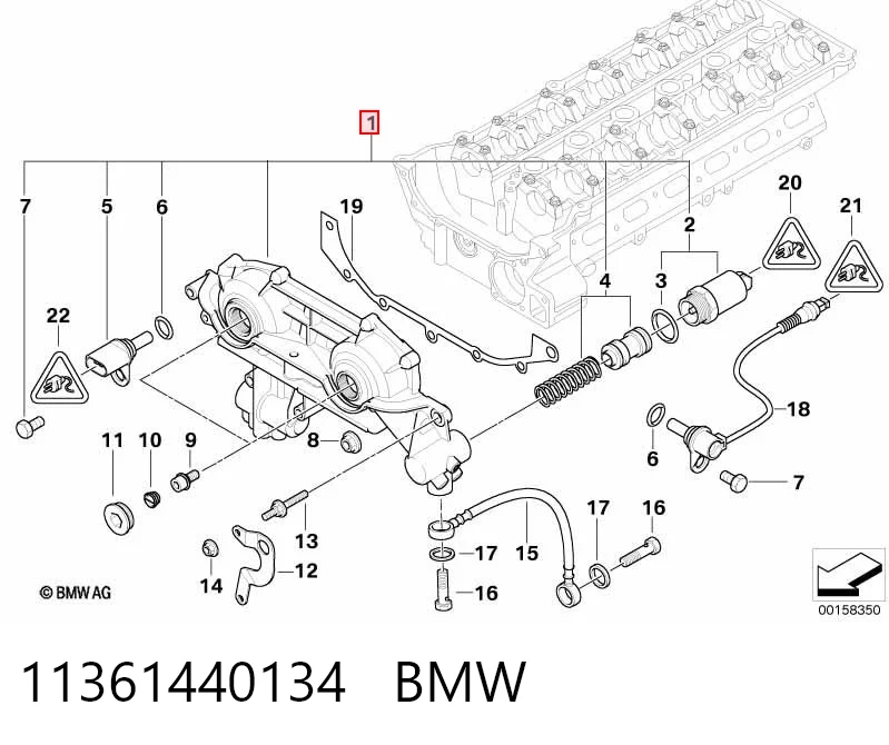 11361440134 BMW Regulador de fase de distribución