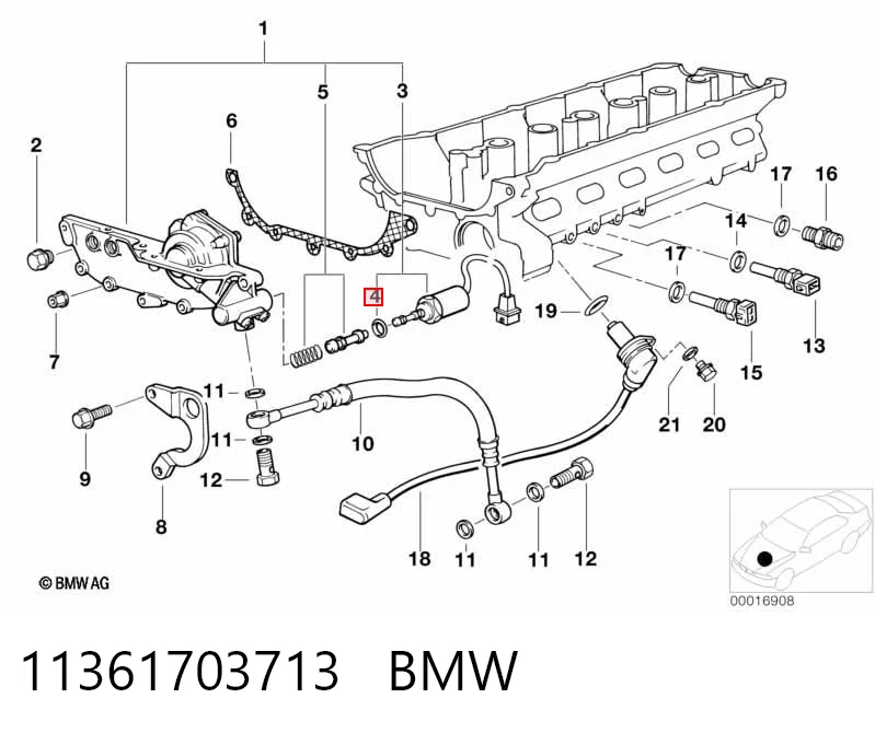 11361703713 BMW Junta de tapa del tubo de llenado de aceite