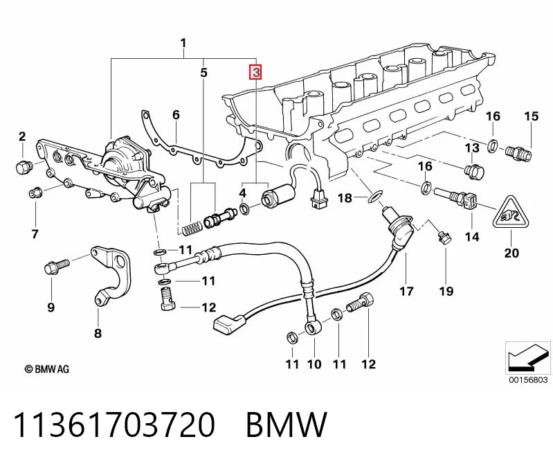 11361703720 BMW Válvula control, ajuste de levas