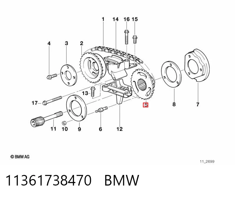 11361738470 BMW Engranaje árbol de levas lado de admisión