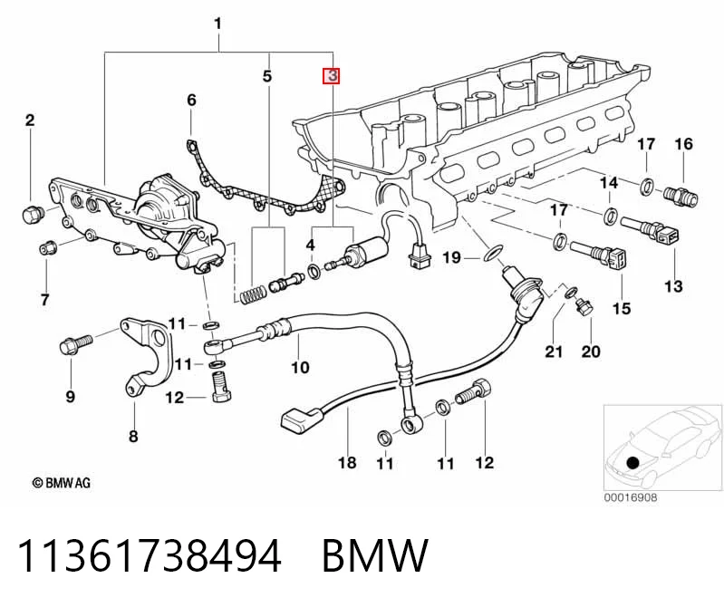 11361738494 BMW Válvula control, ajuste de levas