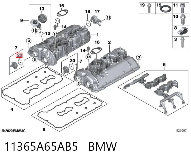 11365A65AB5 BMW Junta del regulador de fase del árbol de levas