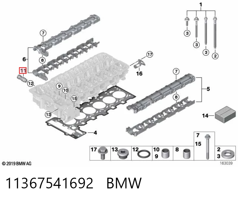 11367541692 BMW Válvula limitadora de presión de aceite de culata