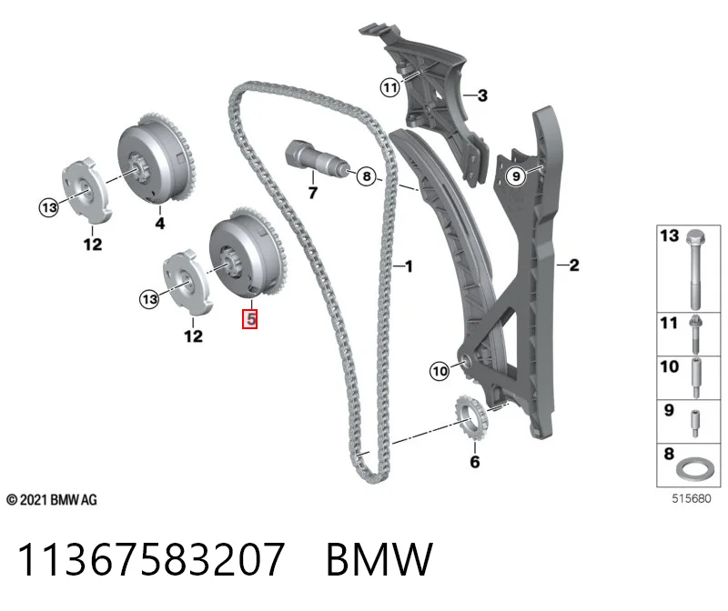 11367583207 BMW Engranaje árbol de levas lado de admisión