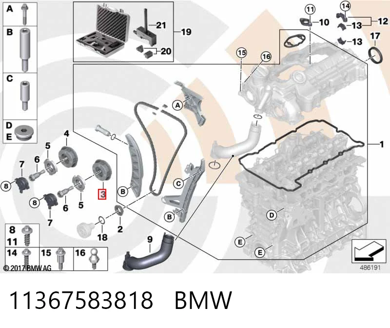 11367583818 BMW Engranaje árbol de levas lado de admisión