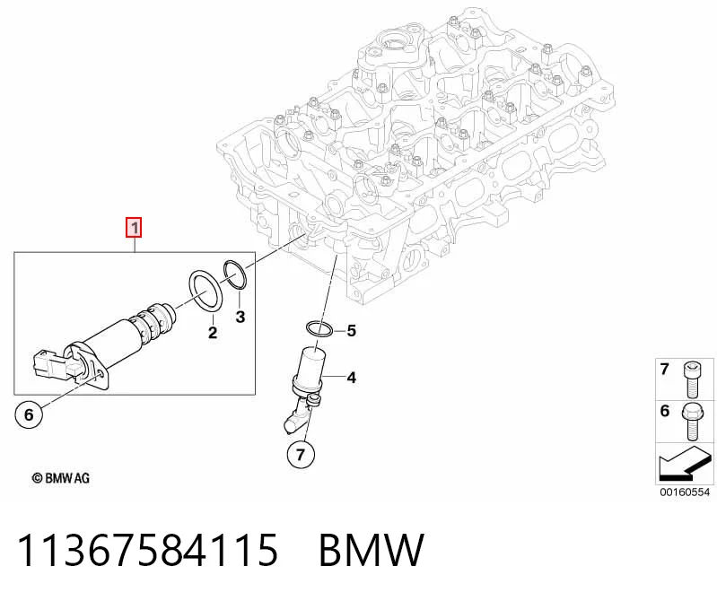 11367584115 BMW Válvula control, ajuste de levas