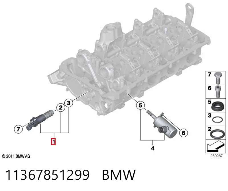 11367851299 BMW Válvula control, ajuste de levas