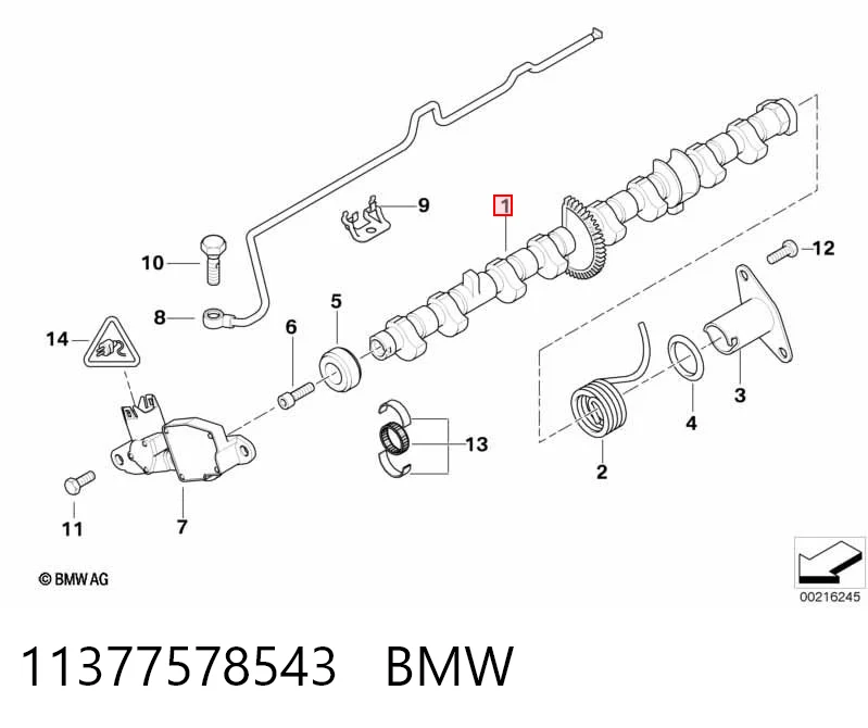 11377578543 BMW Eje excéntrico Valvetronic