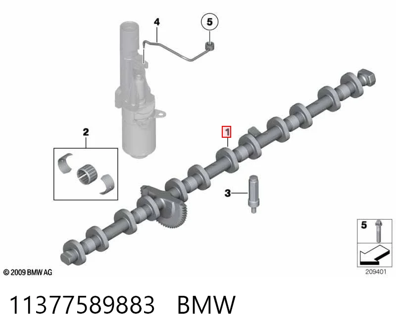 11377589883 BMW Eje excéntrico Valvetronic