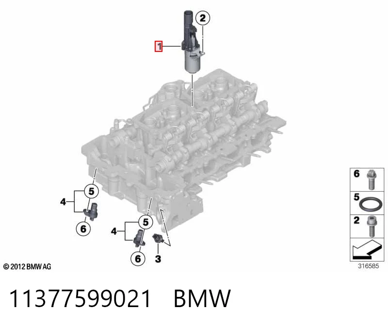 11377599021 BMW Regulador de fase de distribución