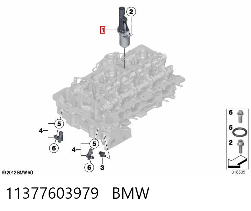 11377603979 BMW Regulador de fase de distribución