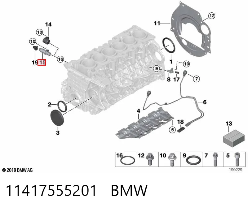 11417555201 BMW Válvula control, ajuste de levas