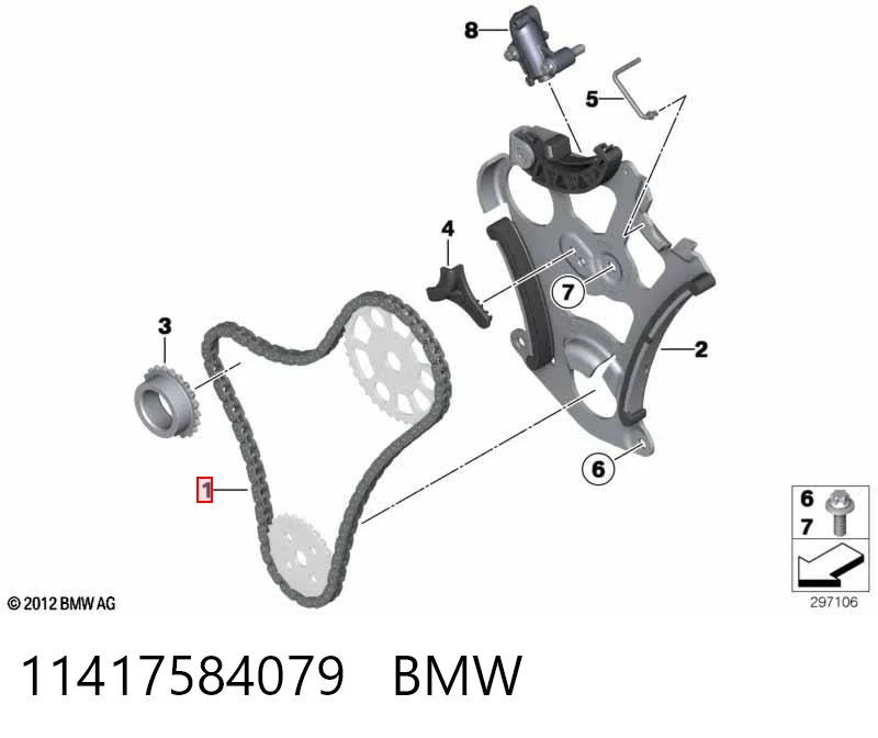 11417584079 BMW Cadena de bomba de aceite de motor