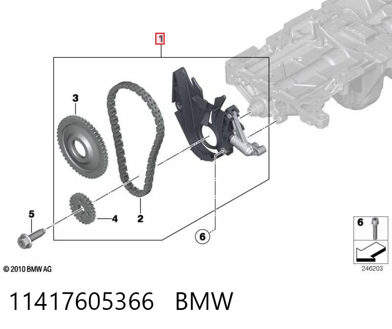 11417605366 BMW Juego de cadena de bomba de aceite