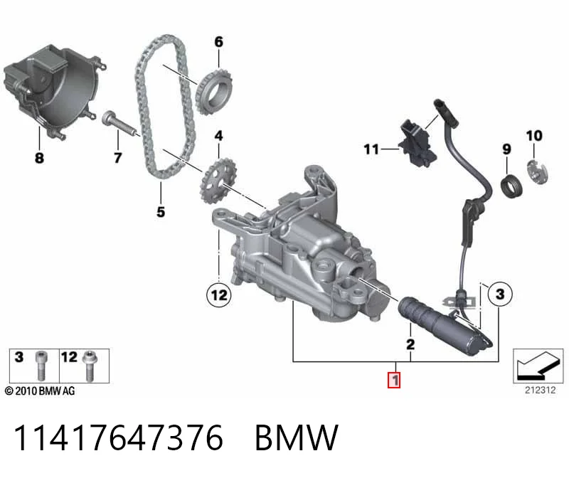 11417647376 BMW Bomba de aceite