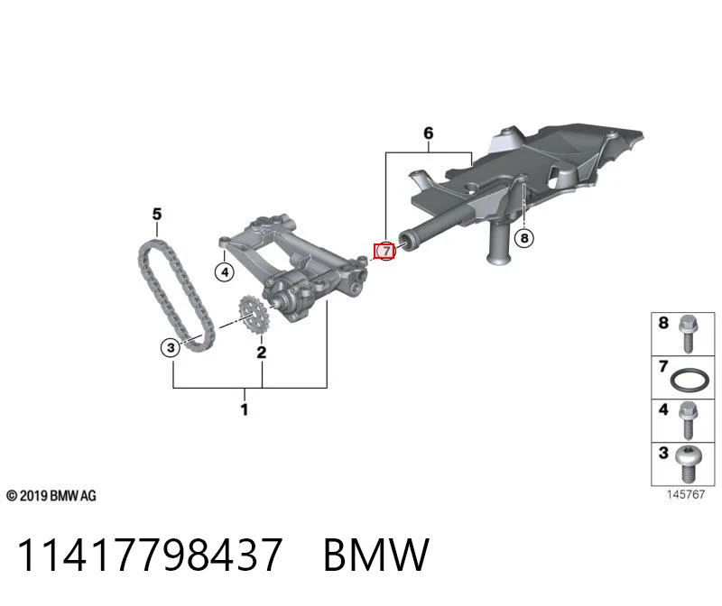 11417798437 BMW Junta de tapa del tubo de llenado de aceite