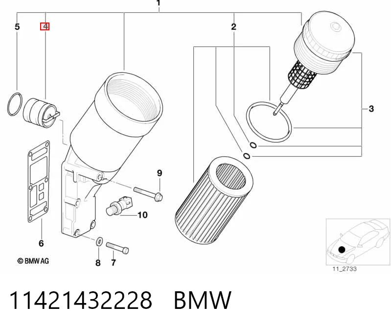 11421432228 BMW Válvula reguladora de presión de aceite