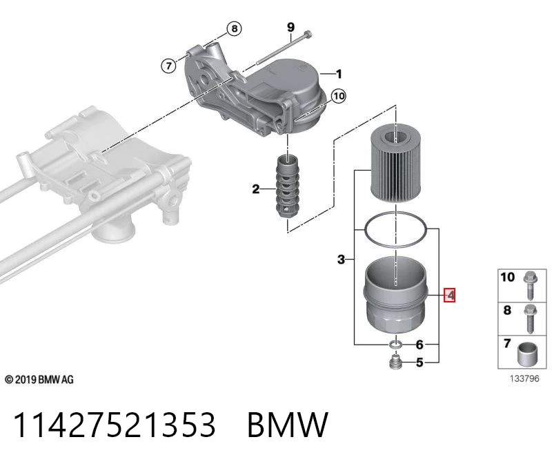 11427521353 BMW Tapa del filtro de aceite