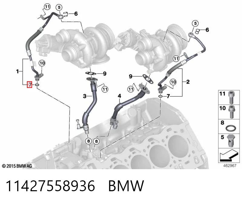 11427558936 BMW Junta de tapa del tubo de llenado de aceite