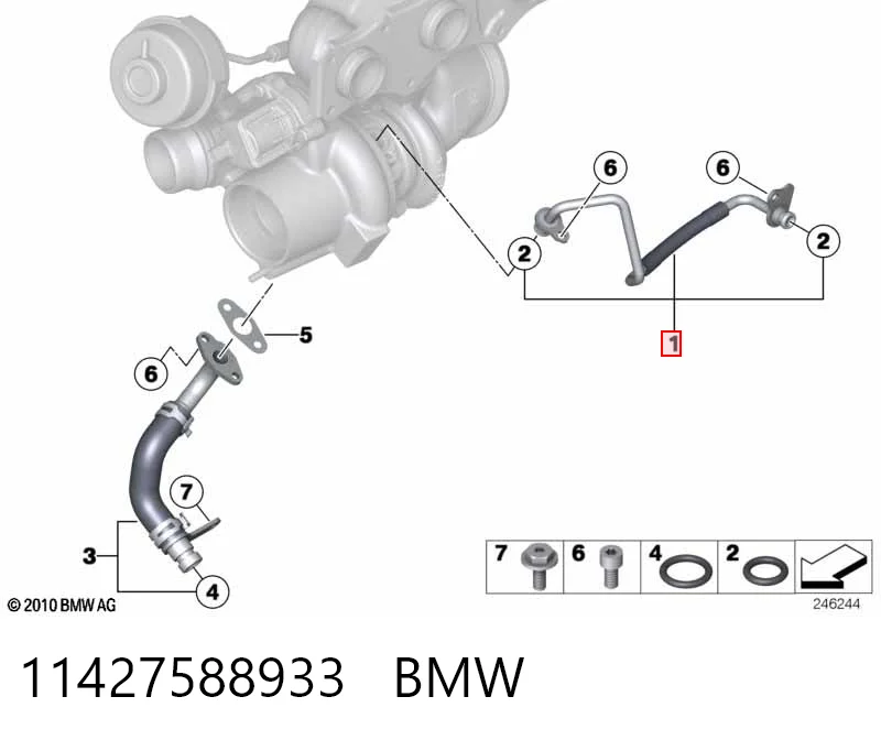 11427588933 BMW Tubo de suministro de aceite a la turbina