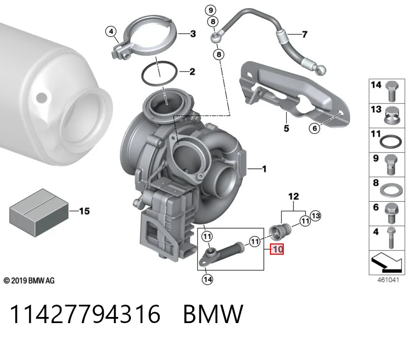 Tubo de ventilación del cárter (separador de aceite) 11427794316 BMW