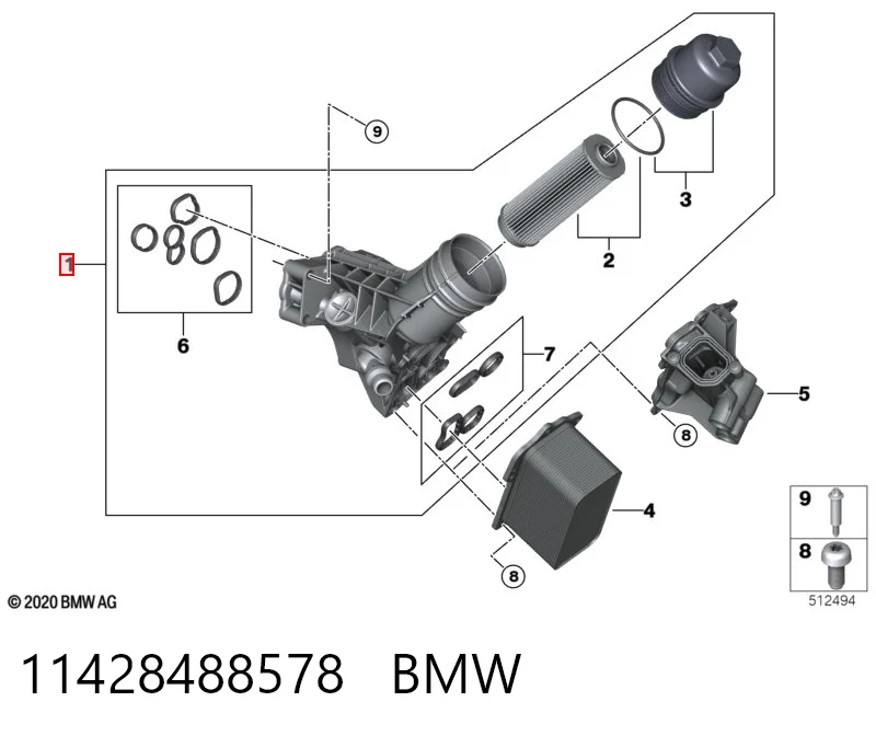 11428488578 BMW Portafiltro de aceite