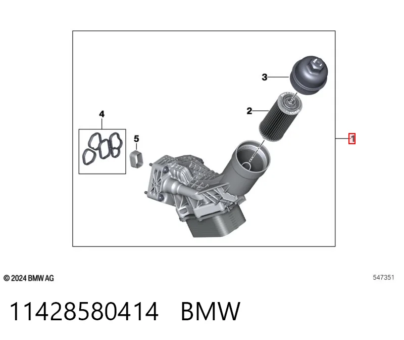 11428580414 BMW Portafiltro de aceite