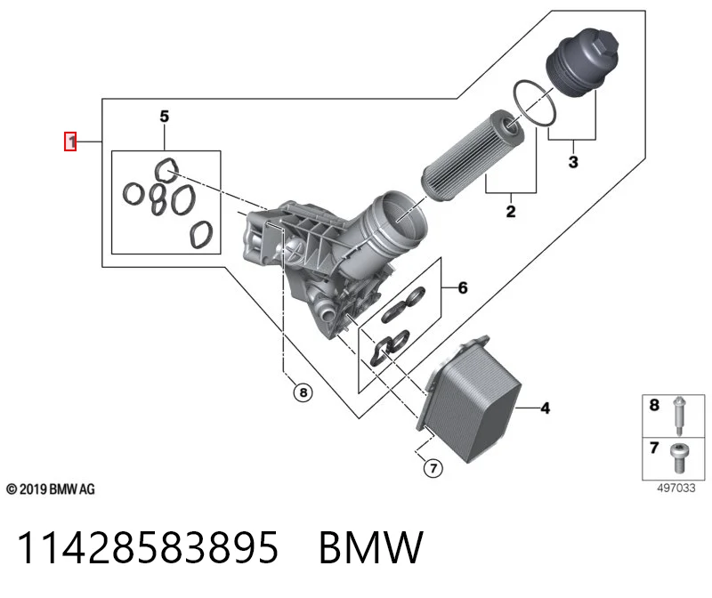 11428583895 BMW Portafiltro de aceite