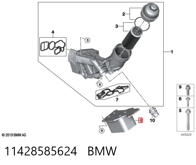 11428585624 BMW Radiador de aceite