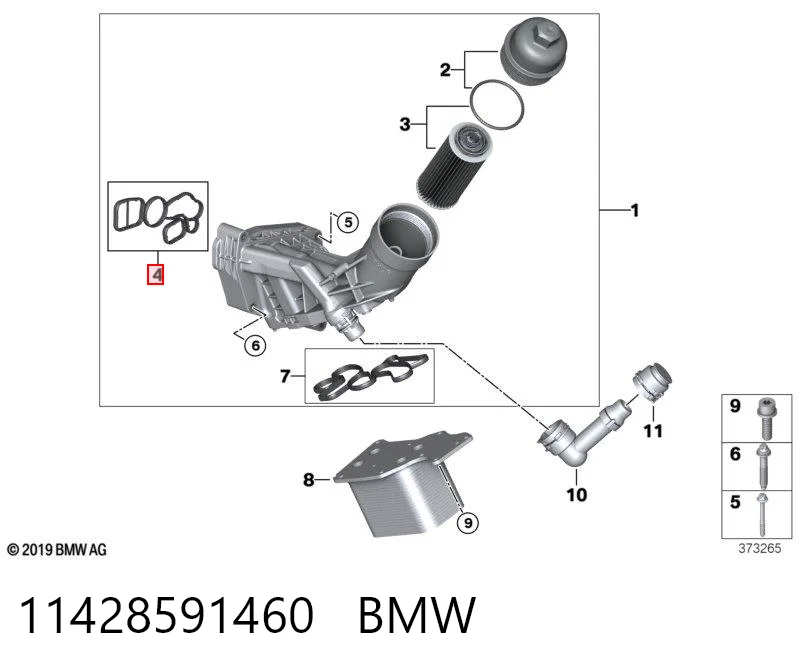 11428591460 BMW Junta del soporte del filtro de aceite