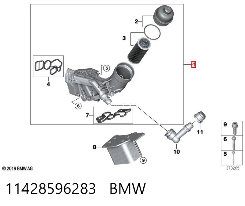 11428596283 BMW Portafiltro de aceite