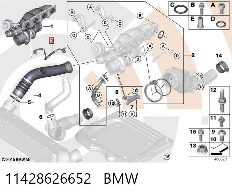 11428626652 BMW Tubo de suministro de aceite a la turbina
