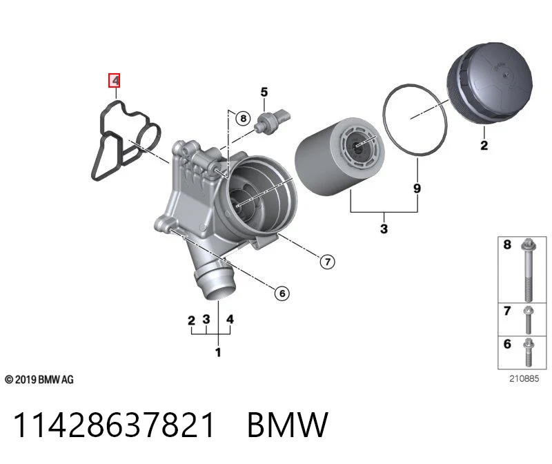 11428637821 BMW Junta del soporte del filtro de aceite