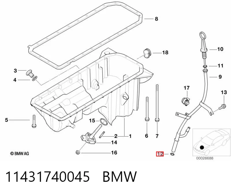 11431740045 BMW Retén de la bomba de aceite del motor