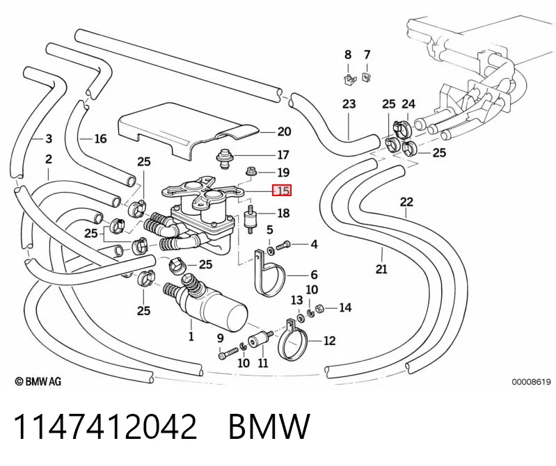 1147412042 BMW Valvula del calefactor