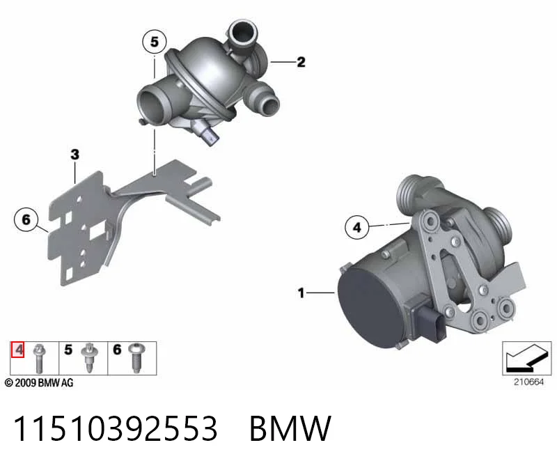 11510392553 BMW Juego de reparación de bomba de agua