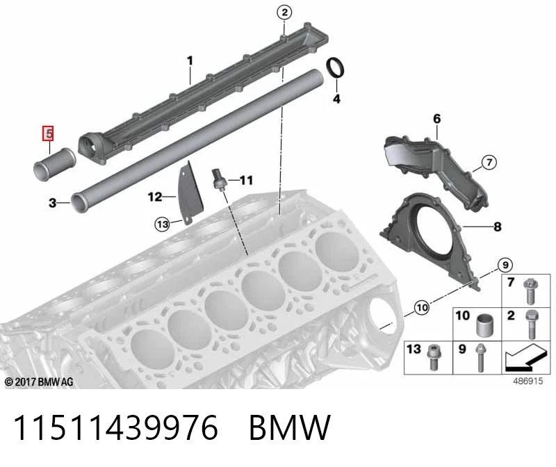 11511439976 BMW Manguera de admisión de la bomba de agua