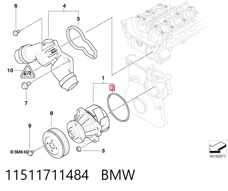 11511711484 BMW Junta de bomba de agua