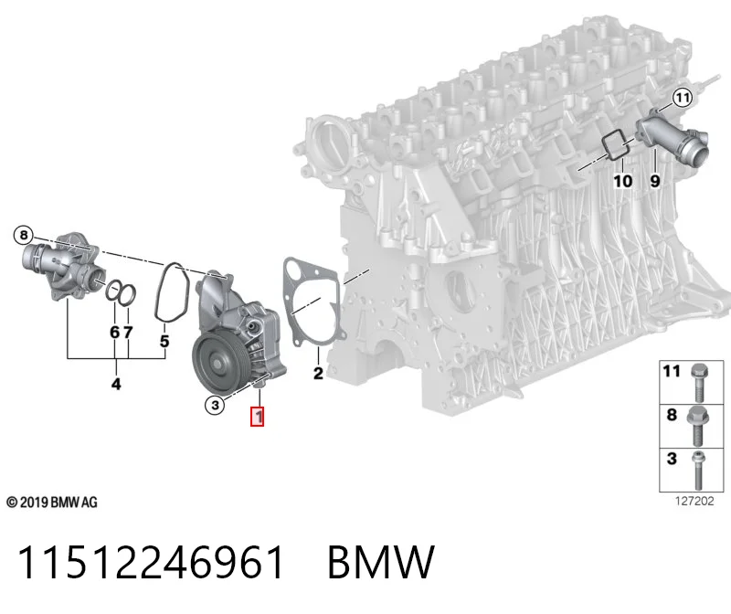 11512246961 BMW Bomba refrigerante coche