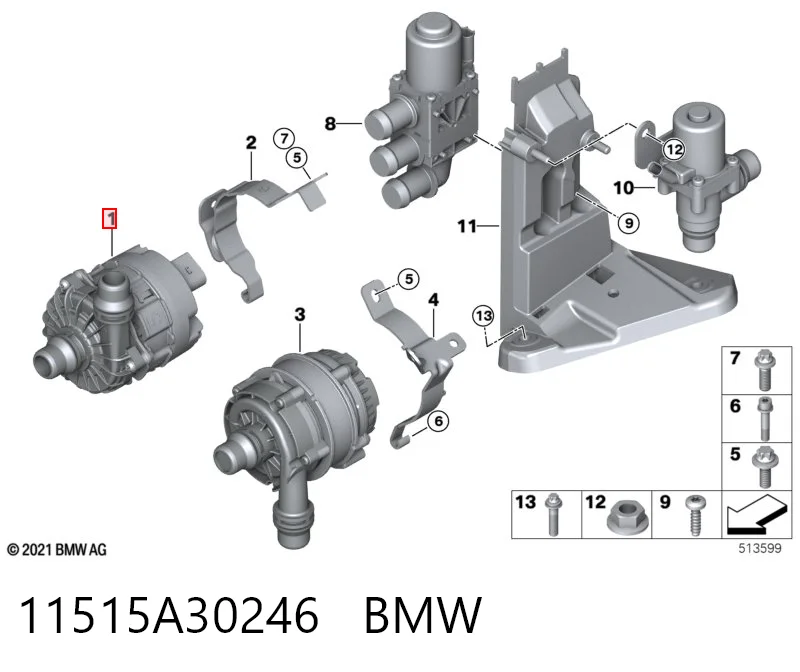 11515A30246 BMW Bomba de agua eléctrica auxiliar