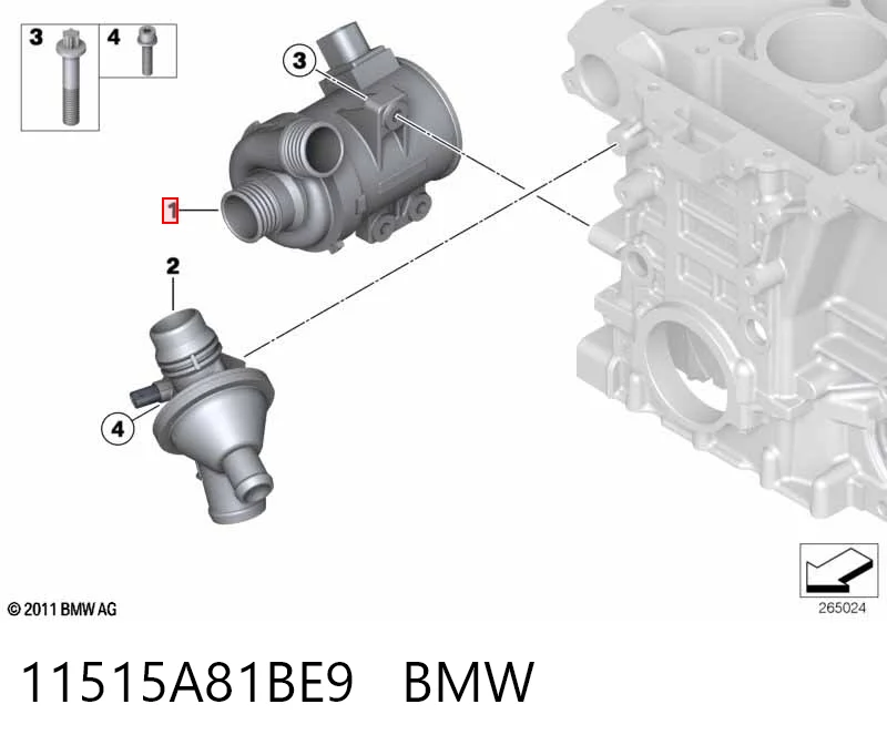 11515A81BE9 BMW Bomba refrigerante coche