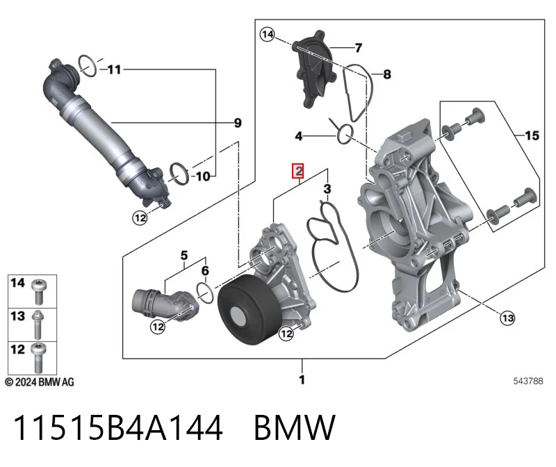 11515B4A144 BMW Bomba refrigerante coche